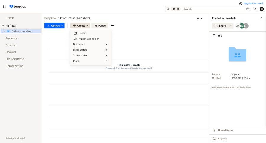 Dropbox
			           ux ui design