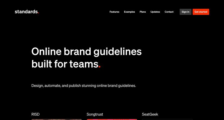 Standards
page example