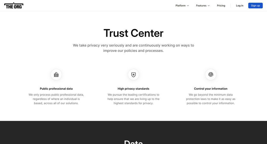 The org
				company ui page example