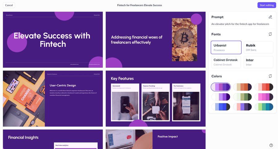 Pitch
			 grid fintech modern real-time editing analytics ui page example