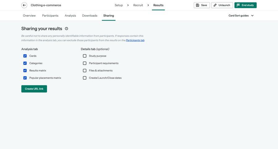 Optimal
				settings page example