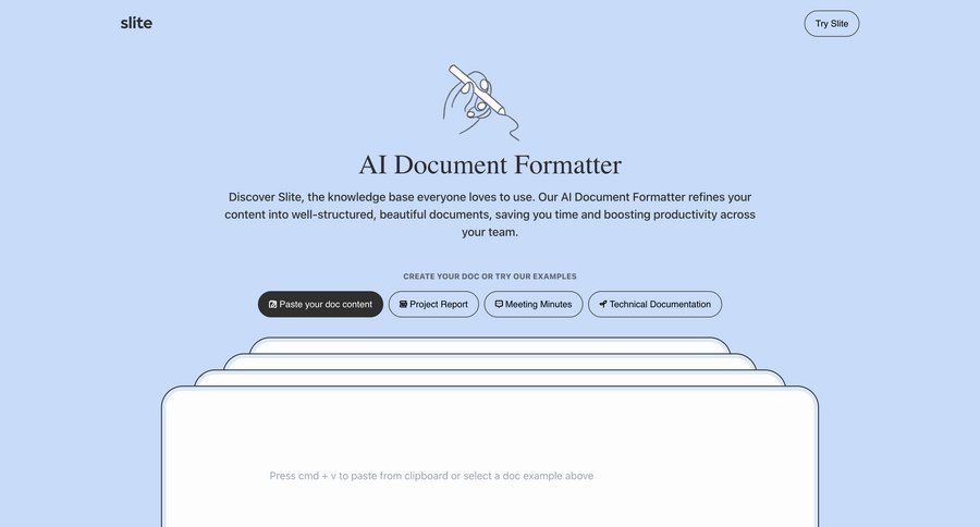 Slite
				form ui page example