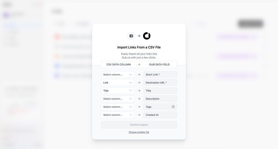 Dub
			 data management form import data file upload data mapping wizard data import import file import tool import wizard modern file picker ui page example