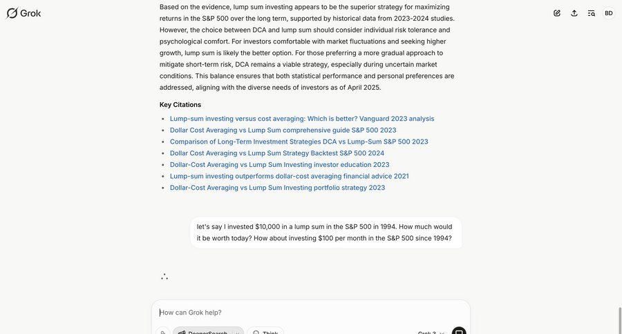 Grok
			 dashboard finance full-screen layout call intelligence insight information page detail view item details research info view blog post article vs chat interface ui page example