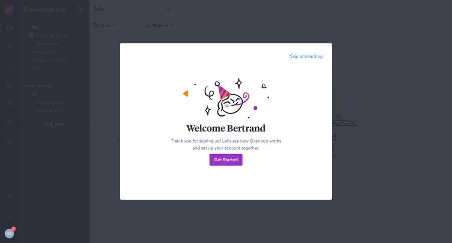 Overloop
				onboarding page example