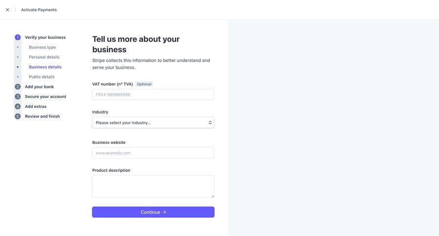 Stripe
				onboarding page example