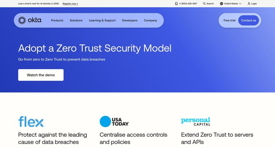 Okta
			 b2b saas access controls enterprise security cloud security ui page example