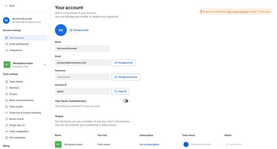 Creatopy
			 settings account management grid form account setup user settings account settings sidebar change password ui page example
