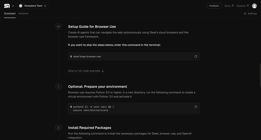 Steel
			 api integration ui page example