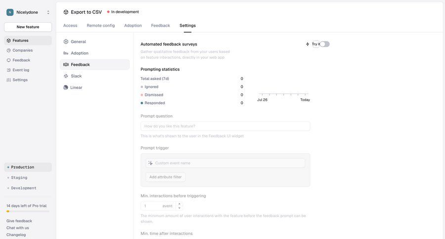 Reflag
			 configuration settings form user research ui page example