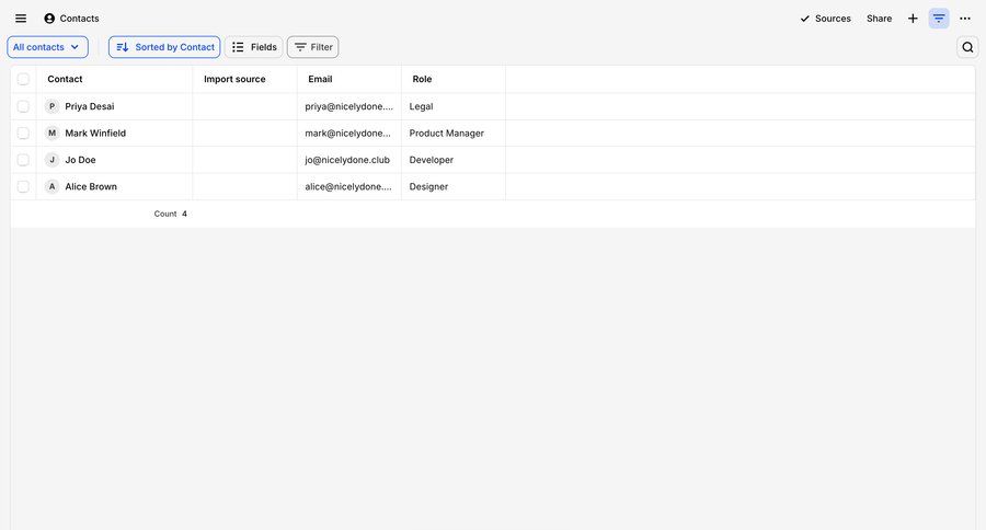 Dovetail
			 list management ui page example