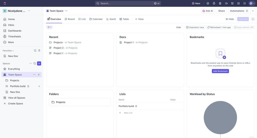 ClickUp
			 task management collaboration team collaboration dashboard sidebar navigation project management grid sidebar lists menu collaborators group members docs task management dashboard widgets ui page example