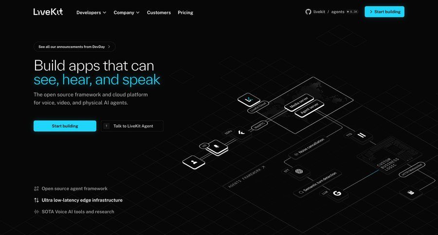 Livekit
				landing page ui page example