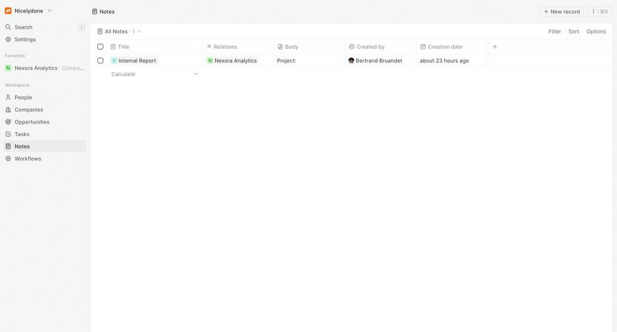 Twenty
			 sidebar navigation project management data display note creation sidebar records table ui page example