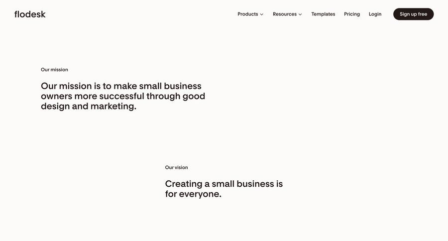 Flodesk
			 call to action career jobs job blog templates newsletter signup ui page example