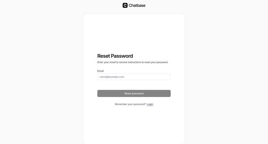 Chatbase
				password reset ui page example