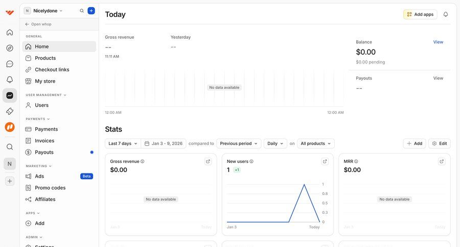 Whop
				home ui page example