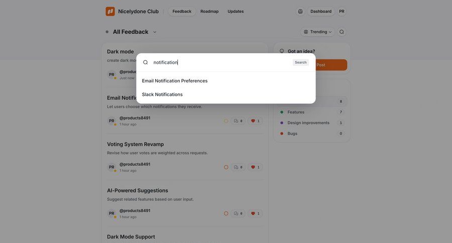 UserJot
			command palette search bar ui page example