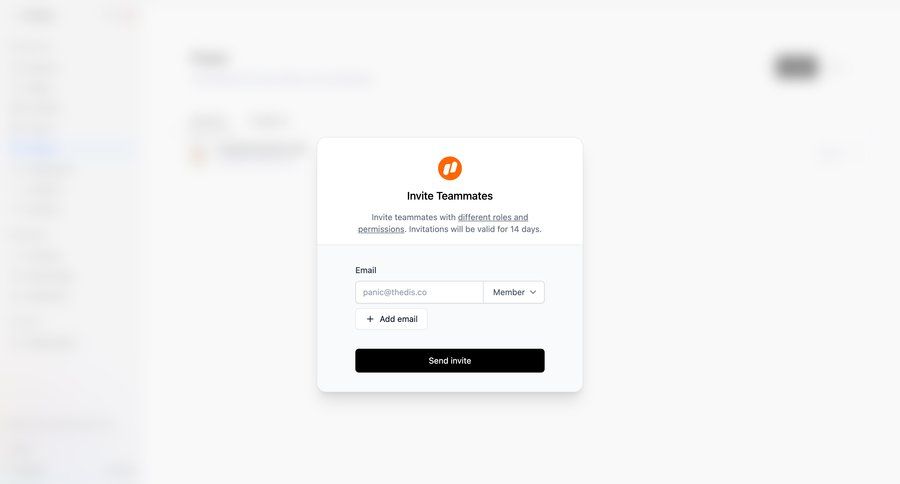 Dub
			 collaboration settings team collaboration user management onboarding form send invitation modern ui page example