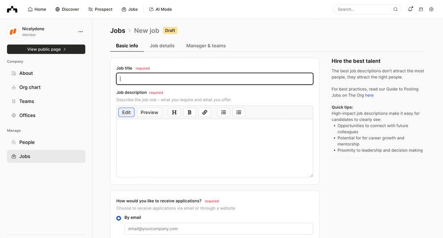 The org
			create detail page content editor form careers form full-screen layout form layout ui page example