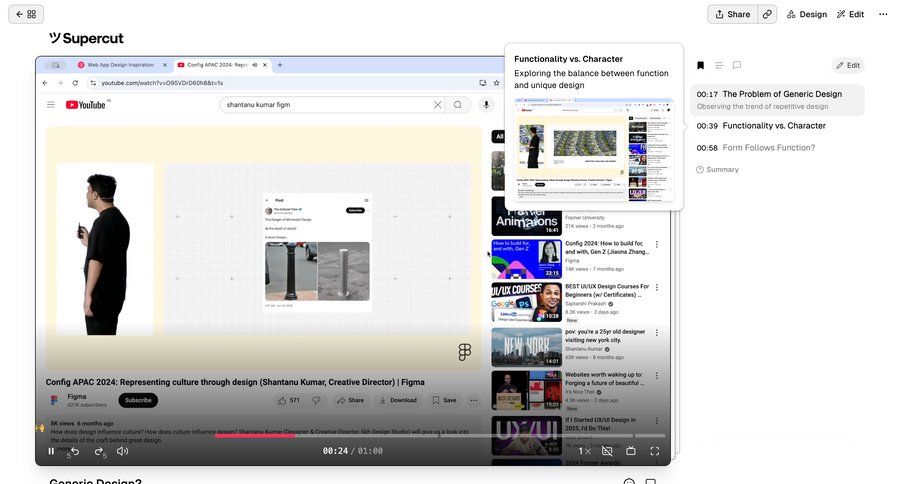 Supercut
			 grid design video player menu article download search bar search suggestions suggestion search results ui page example
