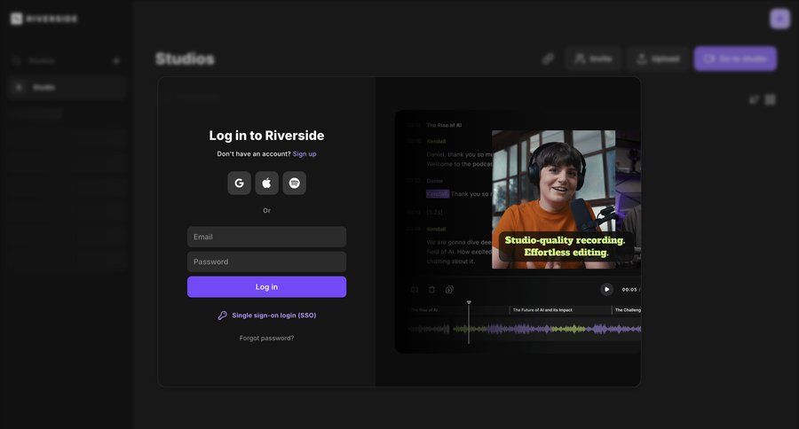 Riverside
				signin ui page example