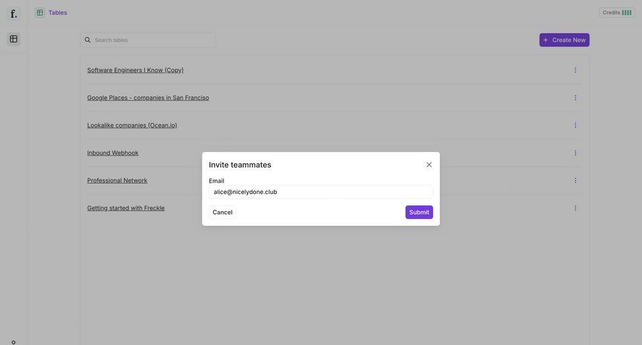Freckle
			 data management collaboration team collaboration user management onboarding form user invitation sidebar ui page example