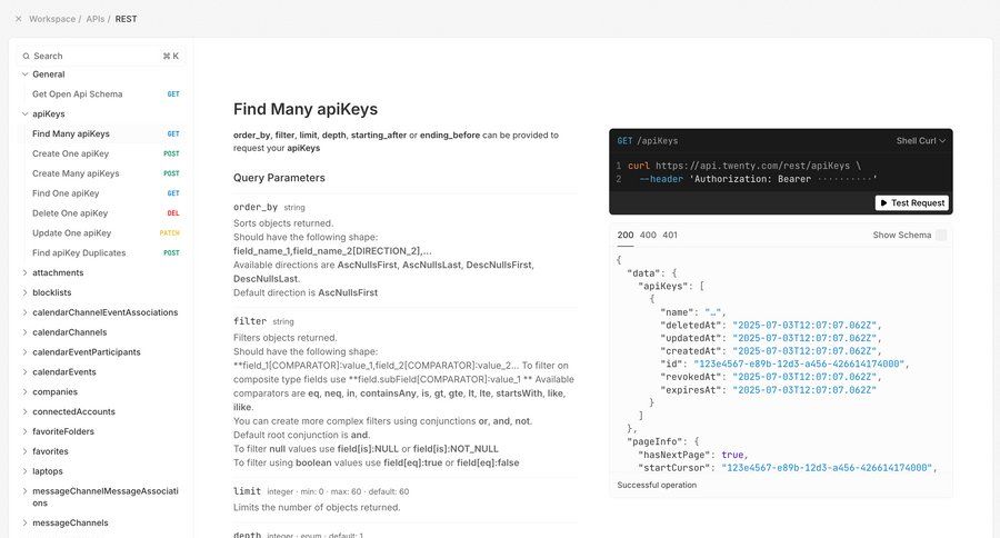 Twenty
			 authentication documentation code snippet api integration ui page example