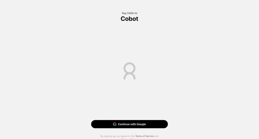 Cobot
			signin signup onboarding form authentication ui page example