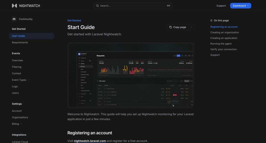 Nightwatch
				documentation ui page example