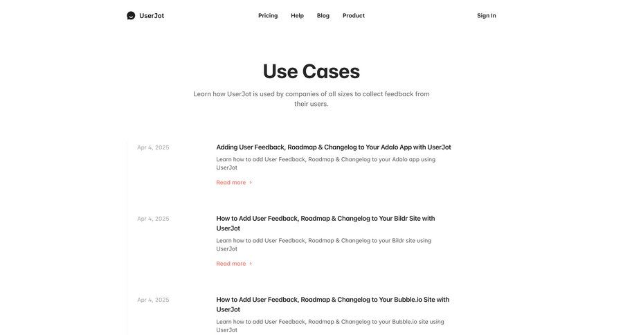 UserJot
				list ui page example