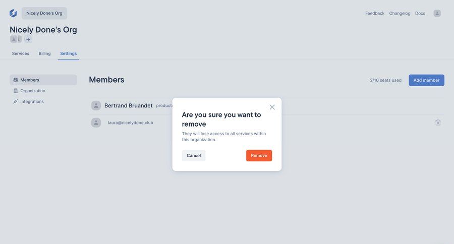 Stellate
			modal & popover remove teammate sidebar confirmation settings user management account management organization settings ui page example