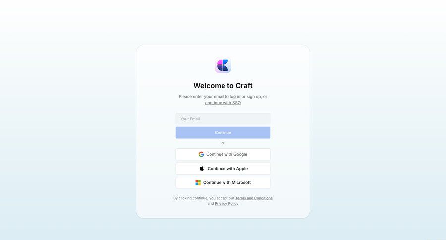 Craft
			 onboarding form user authentication authentication user account login signup ui page example