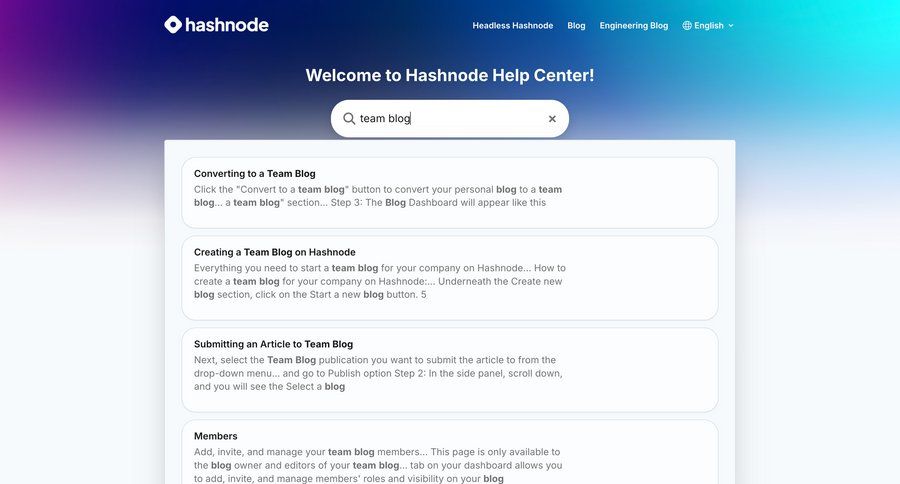 Hashnode
			 advanced search version control option menu ui page example