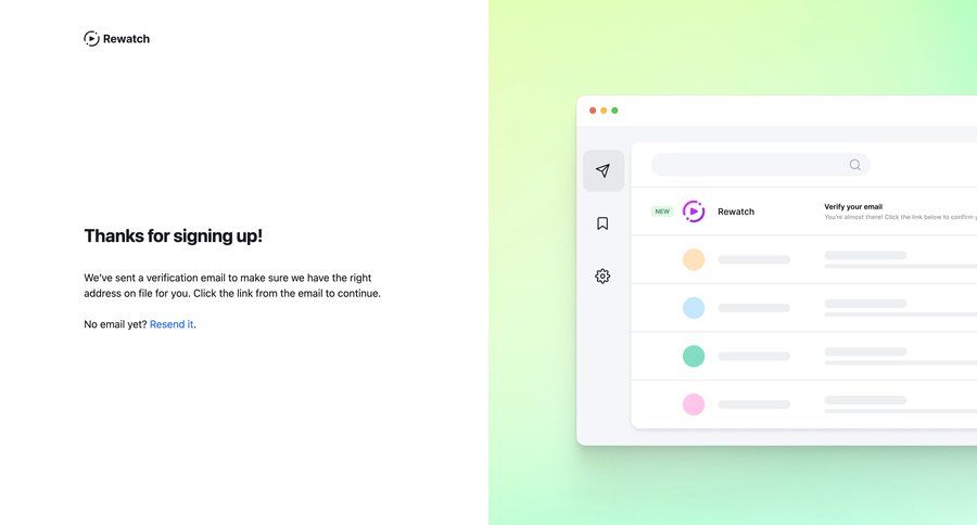 Rewatch
				signup page example