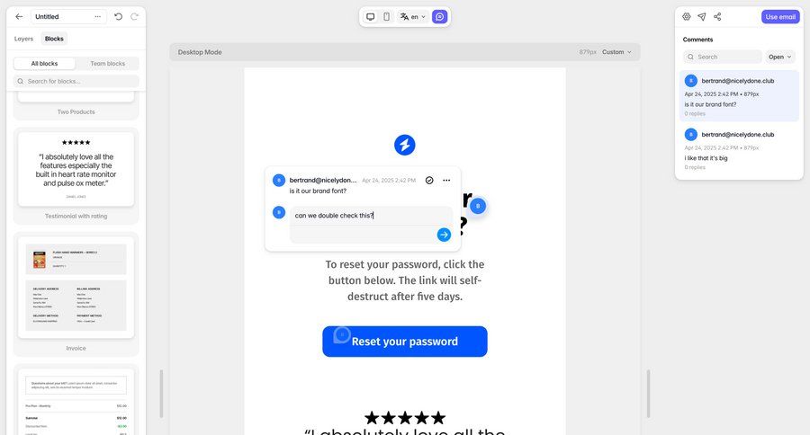 Tabular
			 collaboration e-commerce design drag and drop email content hierarchy review ui page example