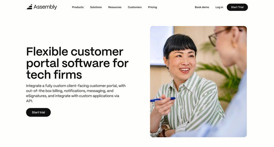 Assembly AI App Builder
			 api integration customer portal b2b saas ui page example