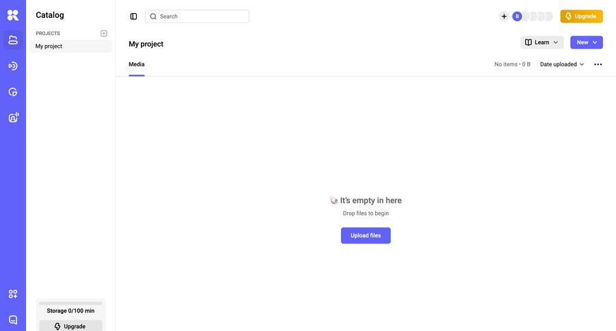 Kinescope
				empty state ui page example