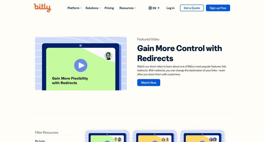 Bitly
			webinars case studies data grid media gallery ui page example