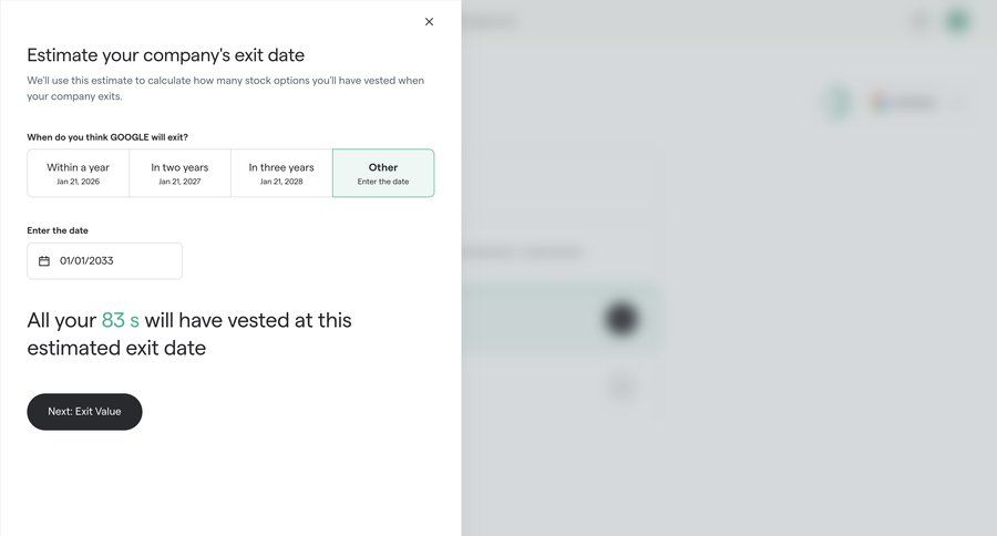 Secfi
			 onboarding form finance date picker setup on boarding summary ui page example