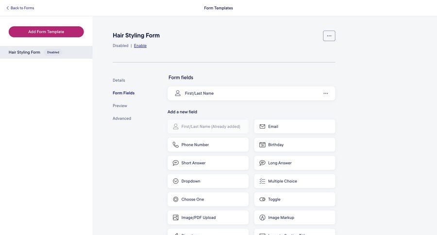 Mangomint
			 sidebar navigation grid form editor create menu ui page example