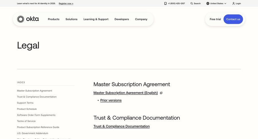 Okta
				legal ui page example