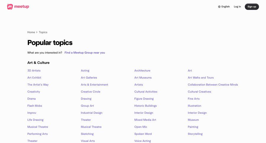 Meetup
				list ui page example