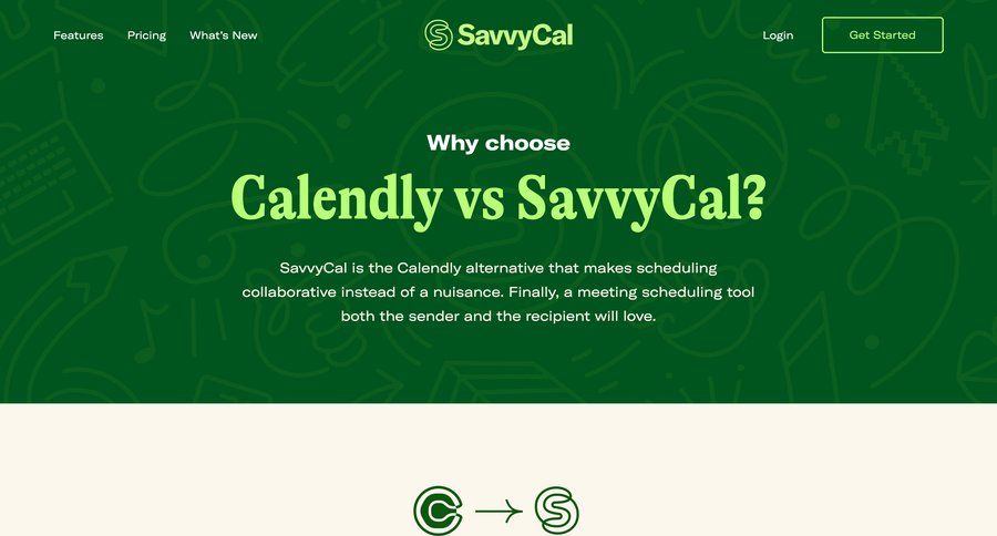 SavvyCal
			 chrome extension comparison page competition vs comparision alternatives timezone selector affiliate program ui page example
