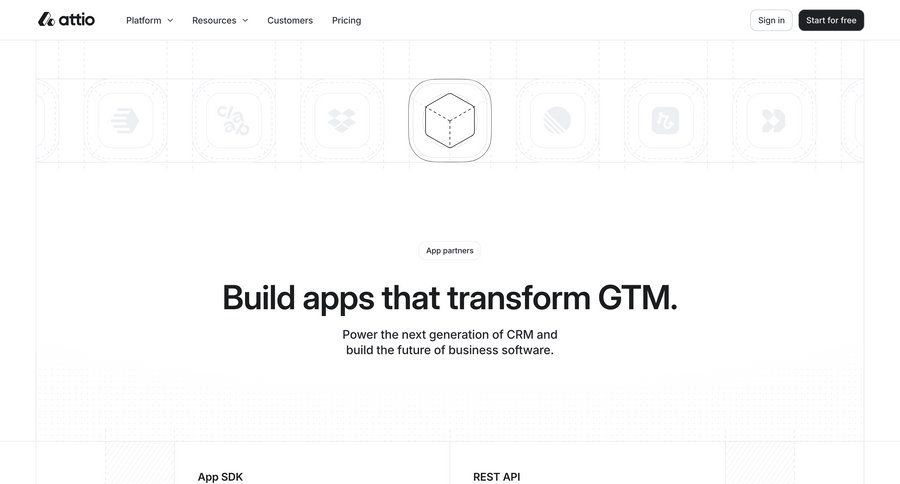 Attio
				developers section ui page example