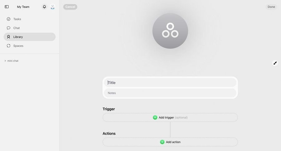 Cobot
			 form workflow builder automation setup sidebar blank state menu node based editor ui page example