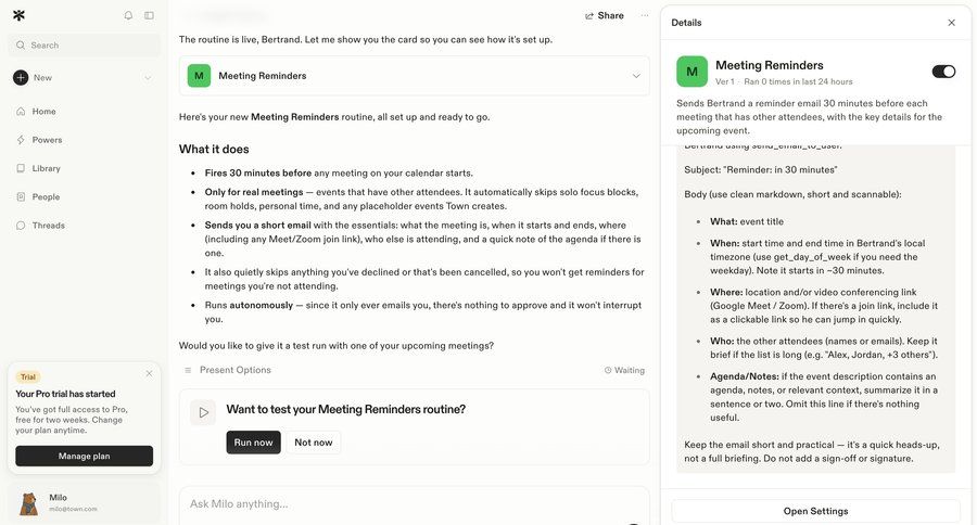 Town
			 trial banner conversational interface ai chat ui page example