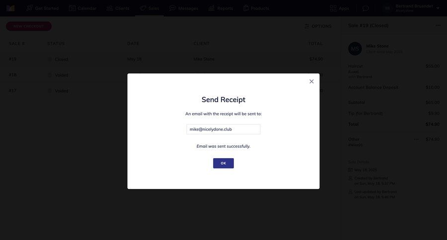 Mangomint
			 email confirmation ui page example