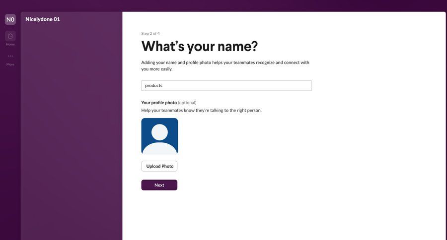 Slack
				onboarding page example