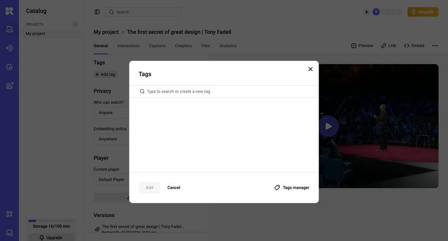 Kinescope
				modal & popover ui page example